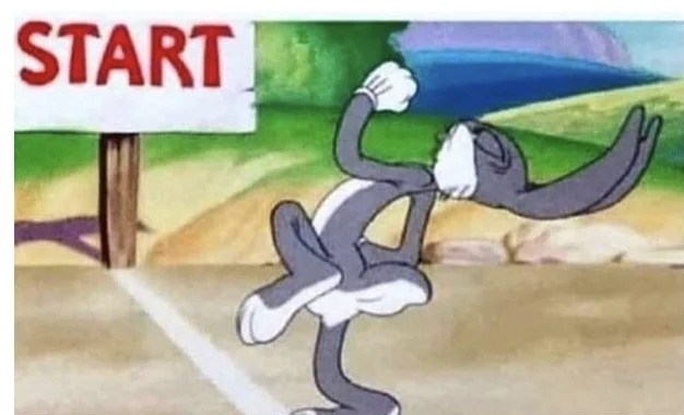 Bugs Bunny starting line meme