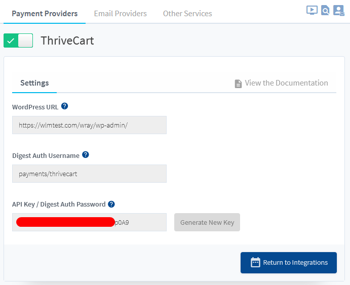 Activating ThriveCart inside WishList Member