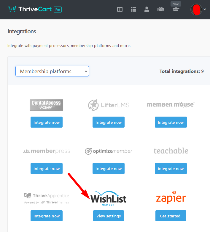 Adding WishList Member Inside ThriveCart1