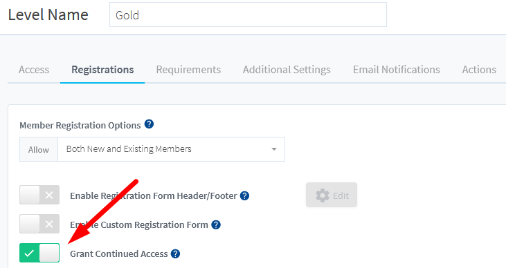 WishList Member Registration Settings