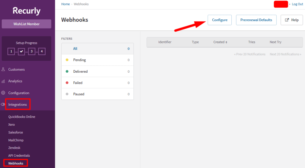 Recurly Integration with WishList Member - Webhooks