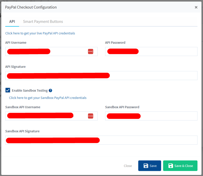 PayPal API Username, API Password, API Signature