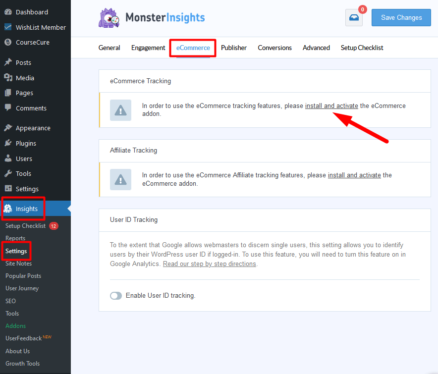 MonsterInsights integration with WishList Member - eCommerce