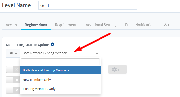 WishList Member Registration Settings