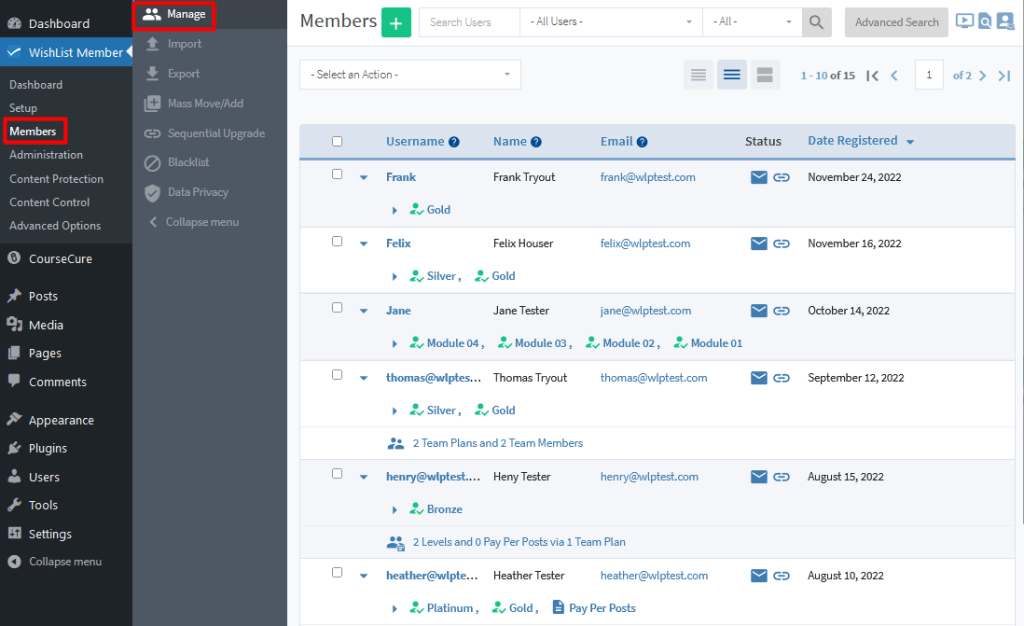 Bulk Edit Existing Members