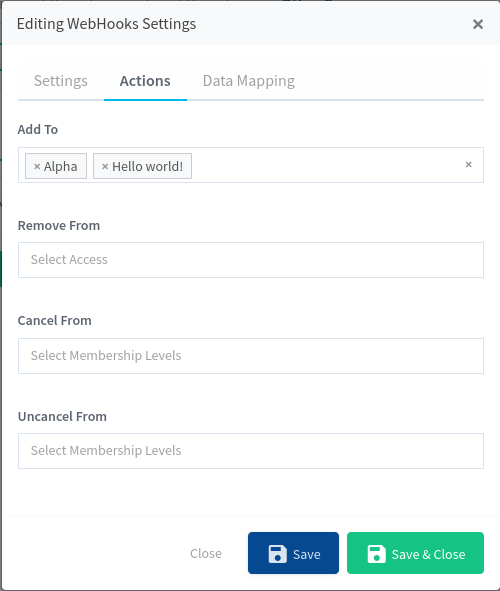 Webhooks Integration with WishList Member