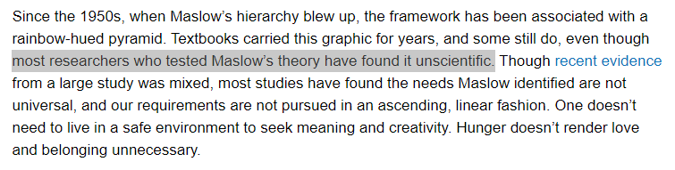 Maslow's Theory Is Unscientific